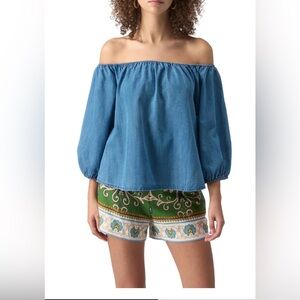 NWT Sanctuary Beach to Bar bit of blue blouse Size XS
